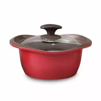 Iris Ohyama 20 Газовый огонь Керамический Легче и долговечнее глиняного Дальний инфракрасный Time pot Красный Pot, см, Двуручный pot, IH, совместимый, пальто, горшки, красный