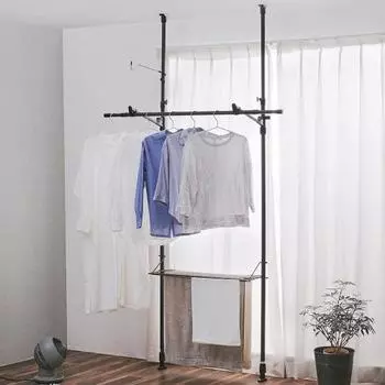 Iris Ohyama [Can be used even in rentals because there are no holes to be drilled] Window sill laundry dryer that can be dried by simply opening the w