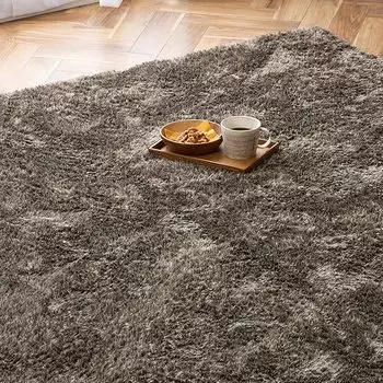 Iris Ohyama Carpet Rug Shaggy Rug 185 x 185 cm Total Thickness cm Compatible with Hot Carpets 2 Tatami Mats Water Repellent Sound Insulation Effect