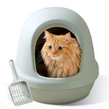 Iris Ohyama Cat Toilet Simple Full Cover Mint Gray P-NE-500-F