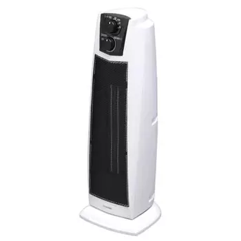 Iris Ohyama Ceramic Fan Heater Ceramic Heater Tower Type Slim High Type Oscillating Type Air Blower Function No Human Sensor 1200W ~8 Tatami Width 19