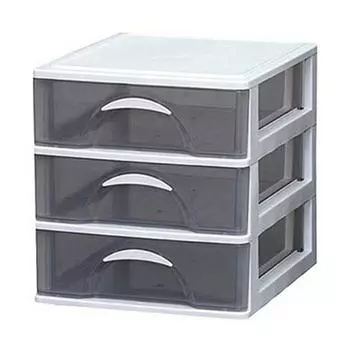 Iris Ohyama Chest Shallow 3 Tiers Light Gray Width x Depth 36 x Height DCF-430 31.2 32.9cm