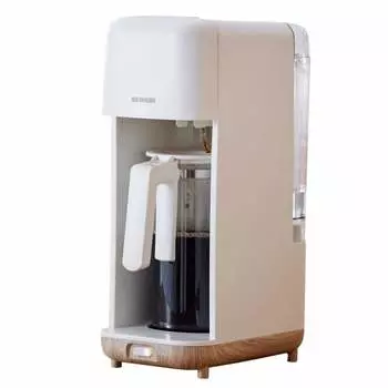 Iris Ohyama Coffee Maker Drip Type 720ml 6 Cups Width 15.1cm Compatible with Mug Bottle Coffee Server Included CMS-0800-C Ivory Wood Grain