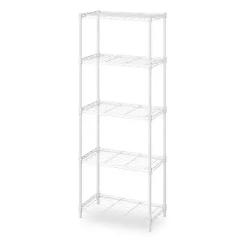 Iris Ohyama Colored Metal Rack Fit 5 Tiers Width 55 x Depth 30 x Height 151cm Matte White CMF-55150