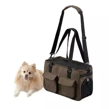 IRIS OHYAMA Dog and Cat Secure Lead with For Cats and Extra Small Size S Carrier, 2-WAY, Storage, Brown, Dogs,