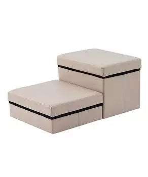 Iris Ohyama Dog Dog Step 2 Маленькая высота 30 см Шаг, Лестница, Табурет, Ярусы, Хранение, Складной, Бежевый, Собака, бежевый