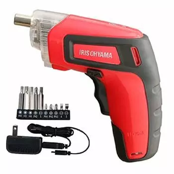 Iris Ohyama Electric Screwdriver Rechargeable Lightweight RD110-R Red