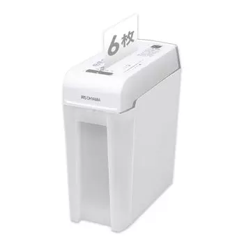IRIS OHYAMA FINE SHREDDER NUMBER OF SHREDDERS 6 SHEETS Quiet CD/DVD/card support Dust Box 10.8L P6HMCS White белый