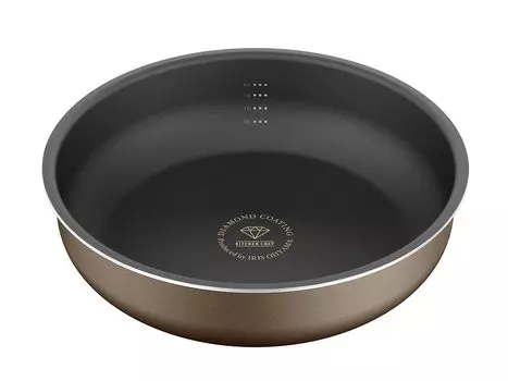 Iris Ohyama Frying Pan 28cm Fire Compatible with Removable Handle Deep Lightweight Deep Plus Series Chestnut Brown IH/Gas PDCI-S28 коричневый