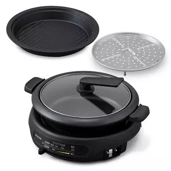 IRIS OHYAMA Горячий электрический гриль Глубокий Якинику Сохранение тепла Высокий жар Для 2-4 Черная тарелка, кастрюля, горшок, 2-х предметный тип, кастрюля, тарелка, ~ Прибл.. 250,