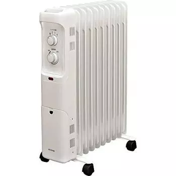 Iris Ohyama Heater Oil Heater 8 Tatami Wave Type 500W/700W/1200W Small Compact Temperature Adjustable Mechanical Cable Storage With Rollers Foots Energy
