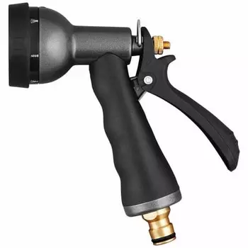 Iris Ohyama Hose Reel Parts Watering Nozzle Aqua Gun Black Metal Type Aqua Metal Gun Garden Easy Water Volume Adjustment Water Saving MAG-7