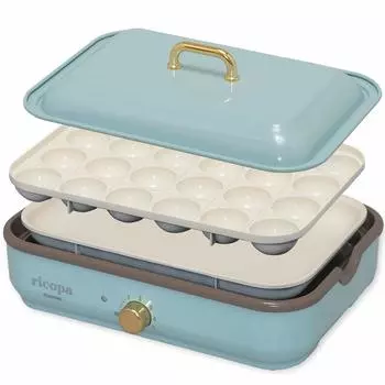 Iris Ohyama Hot Plate 2WAY Plate Flat ricopa Ash Blue (Тарелка Такояки) МХП-Р102-АА