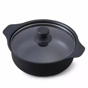 IRIS OHYAMA IH COOKING HEATER POT и POT BABY COVER ДЛЯ ИСПОЛЬЗОВАНИЯ Набор 24 см IHKP-P24-B Черный