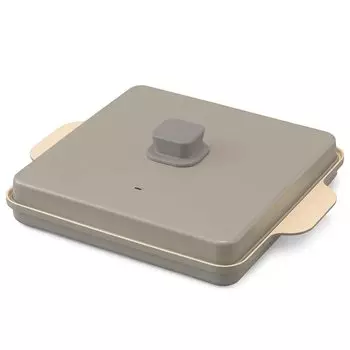 Iris Ohyama IH Dedicated Flat Plate with Lid Ceramic Coating Easy to Clean Compatible with Brown IHK-T37 (1400W) IHKP-HP14-T коричневый