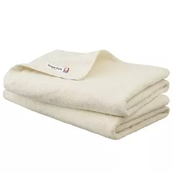 Iris Ohyama Imabari Towel Certified Bath Towel Ivory Set of 2 Cotton Gauze Pile Towel Reversible gauze side that is breathable and soft to the touch