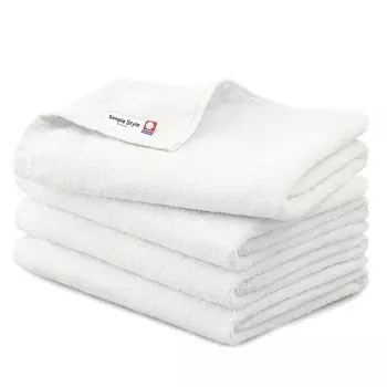 Iris Ohyama Imabari Towel Certified Bath Towel White Set of 4 Cotton Gauze Pile Towel Reversible gauze side that is breathable and soft to the touch