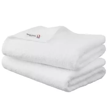 Iris Ohyama Imabari Towel Certified Bath Towel White Set of 2 Cotton Simple Towel Lightweight and Compact Thin Towel Soft and Gentle Touch Made in