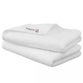 Iris Ohyama Imabari Towel Certified Big Face Towel White Set of 2 Cotton Daily Towel Moderate thickness for everyday use Characterized by absorbency