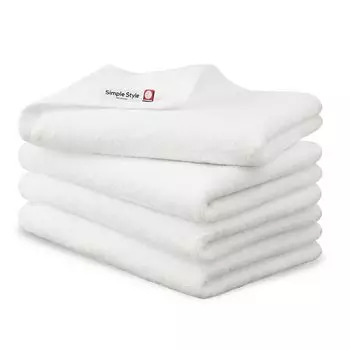 Iris Ohyama Imabari Towel Certified Big Face Towel White Set of 4 Cotton Daily Towel Moderate thickness for everyday use Characterized by absorbency