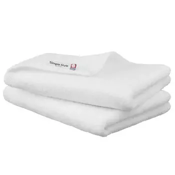 Iris Ohyama Imabari Towel Certified Big Face Towel White Set of 2 Cotton Gauze Pile Towel Reversible gauze side that is breathable and soft to the