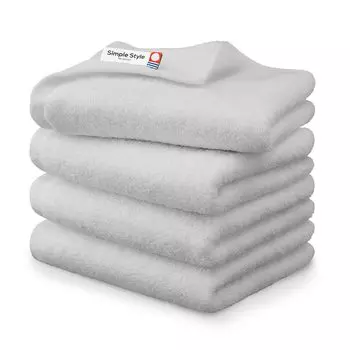 Iris Ohyama Imabari Towel Certified Face Towel Light Gray Set of 4 Cotton High Density Volume Touch Towel Thick Towel that Wraps You Up Antibacterial