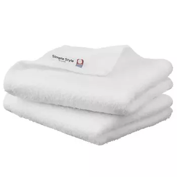Iris Ohyama Imabari Towel Certified Face Towel White Set of 2 Cotton Simple Towel Lightweight and Compact Thin Towel Soft and Gentle Touch Made in