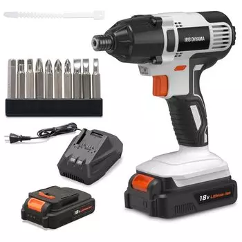 Iris Ohyama Impact Driver 18V Rechargeable Band Set Torque Удобен в использовании для сверления отверстий в толстых материалах и затягивания винтов