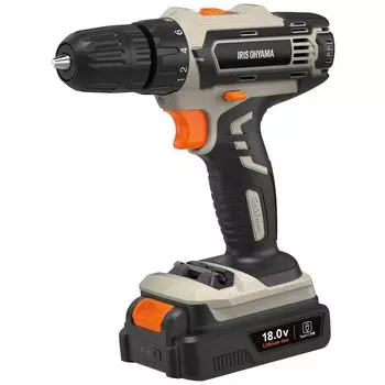 Iris Ohyama JCD25TC Rechargeable Electric 18V No Charger Lightweight Adjustable Easy to Use Even for DIY Sand Beige Screwdriver, Type-C, Required, &