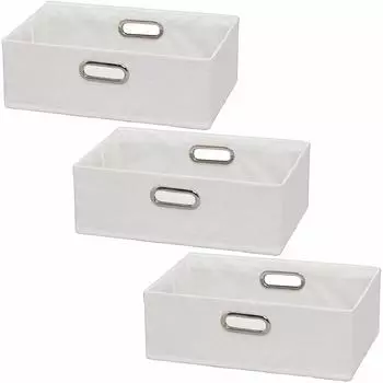 Iris Ohyama Коробка Внутренняя Коробка Мелкий Набор из 3 Белый Ширина 38 x Глубина 26 x Высота 13см IB-38