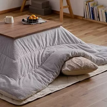 Iris Ohyama Kotatsu Futon Square 190 см x 190 см 2022 Новый цвет Мягкий велюровый материал Хлопок для сохранения тепла KKBK-B1919 Серый/Слоновая кость