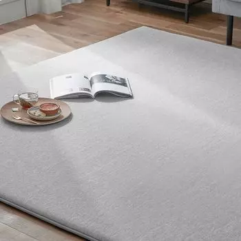 Iris Ohyama La 185 x 185 см Толстый ковер-подушка Толстый водоотталкивающий моющийся ковер Прохладный на ощупь Летний ковер-подушка La Серый [Дополнительные 30 мм] серый