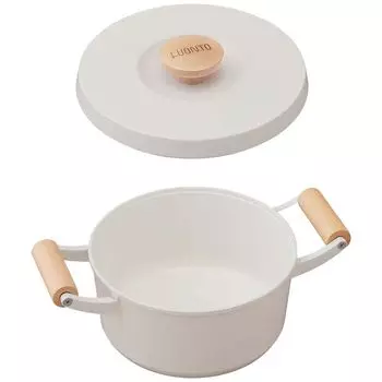 IRIS OHYAMA LUONTO Кастрюля с двумя ручками 20 см, белая LUO-P20 – горшок