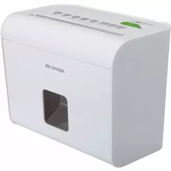 IRIS OHYAMA Мелкий уничтожитель для домашнего использования Настольный микро-поперечный уничтожитель Количество листов: 4 Формат A5 Непрерывное использование 3 минуты Пылесборник 3 л Компактный HS4SC белый