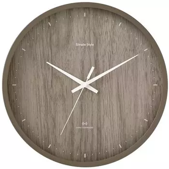 IRIS OHYAMA Настенные радиоуправляемые шаговые секундные стрелки с тиканьем, простой дизайн, который вписывается в ваш диаметр 30 см, коричневые часы, часы, часы, звук, коричневый