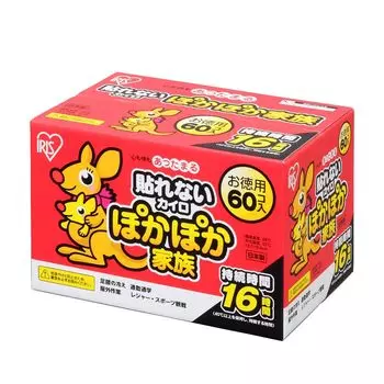 IRIS OHYAMA Одноразовая грелка, обычная, 60 листов, теплая, семейная, с антипригарным покрытием