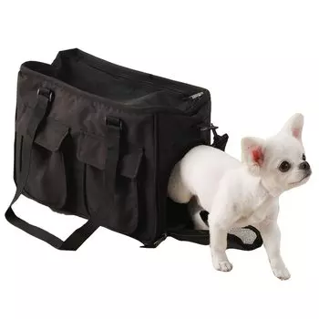 IRIS OHYAMA Переноска для собак и кошек 2WAY, поводок безопасности с местом для хранения, черный, для кошек и собак, размер S, ультрамаленький чёрный