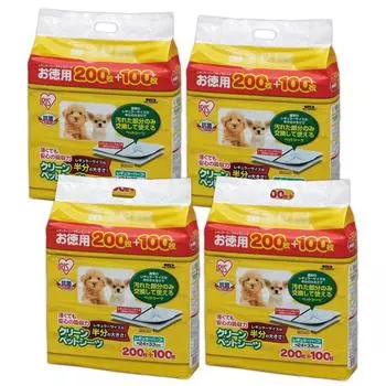 Iris Ohyama Pet Small Regular 300 Sheets x 4 Bags in Sheets, Thin, Dogs, Half, (1200 Sheets) (Sold Case)