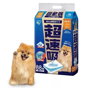 Iris Ohyama Pet Super Fast Antibacterial 88 листов, плотные, впитывающие, + обычные, CSPS-88 белый