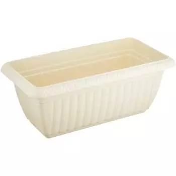Iris Ohyama Planter Relief Planter 370 Warm Beige