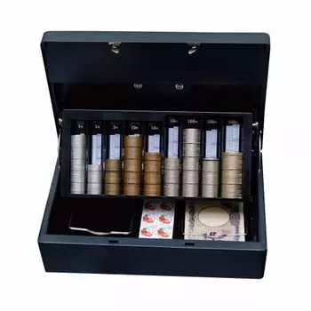 Iris Ohyama Safe Handheld Safe Dial Type Double Lock A5 Top Operation Double Tray SBX-A5SH Dark Blue