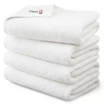 IRIS OHYAMA Сертифицированное банное полотенце Imabari Towel, белый набор из 4 полотенец из хлопка высокой плотности, объемное сенсорное полотенце, плотное полотенце, которое вас окутывает, антибактериальное и