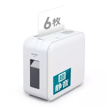 Iris Ohyama Silent Shredder for Home Shreds 6 Cross 10 Minutes of Continuous Can Shred Dust Box Holds White Use, Pieces, Cut, Use, CD/DVD/BD, 7.5L,