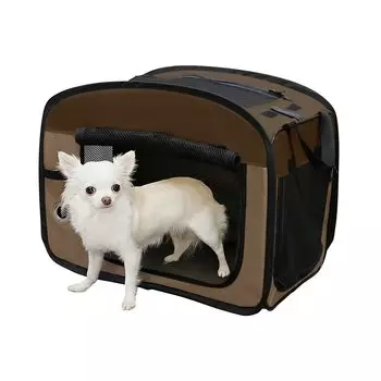 IRIS OHYAMA Средство от несчастных случаев для собак и кошек для очень маленьких собак и ширина x глубина x высота см клетка, складная, для улицы, профилактика, коричневая, кошки, 53,5 32,5 42,5