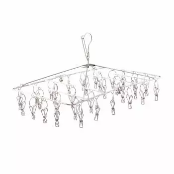 IRIS OHYAMA Stainless Steel Clothes Pinch 32 Clothes All Stainless Hanger, Pinch, Steel, Rust-Resistant, Indoor/Outdoor Use, Rotating, PIH-32SH