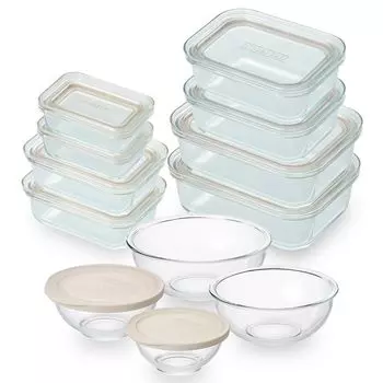 IRIS OHYAMA Стекло может быть предотвращает сок от может быть нагрет до может быть подан непосредственно в может быть [Аккуратное хранение] Термостойкие контейнеры, чистый