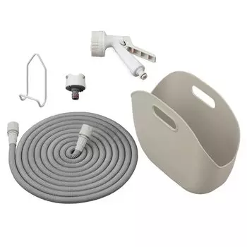 IRIS OHYAMA Телескопический шланг, до 15 м, удобный футляр для хранения в комплекте, легкий, компактный, многофункциональная насадка, серая катушка для шланга SHP-15