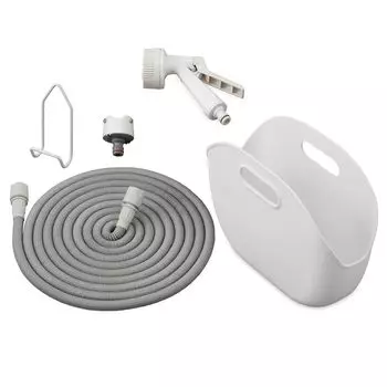 IRIS OHYAMA Телескопический шланг, до 15 м, удобный футляр для хранения в комплекте, легкий, компактный, многофункциональная насадка, белая катушка для шланга SHP-15