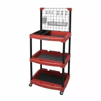 Iris Ohyama Tool Wagon Hard with Mesh Panel Red HDW-3M