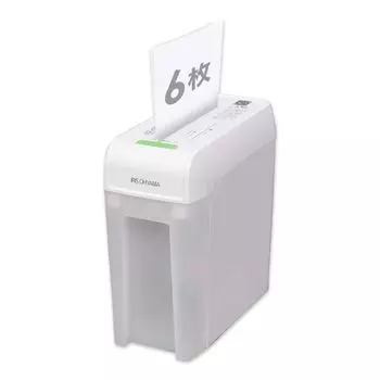 IRIS OHYAMA Уничтожитель бумаг для домашнего хозяйства 6 измельченных листов для CD/DVD/карт Dust Box 8.8LA4/108 листов Compact P6HC Белый белый